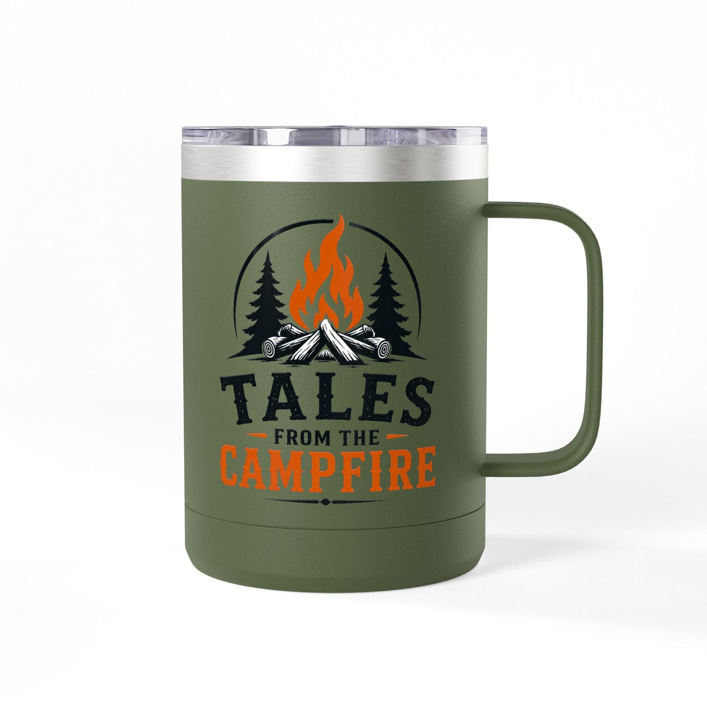 Tumbler Mug — "Tales From The Campfire" Insulated 15oz Camping Coffee Tumbler